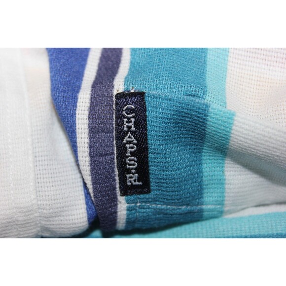 Vintage Chaps Ralph Lauren Vertical Striped Short Sleeve Lightweight Sz L - Picture 11 of 11